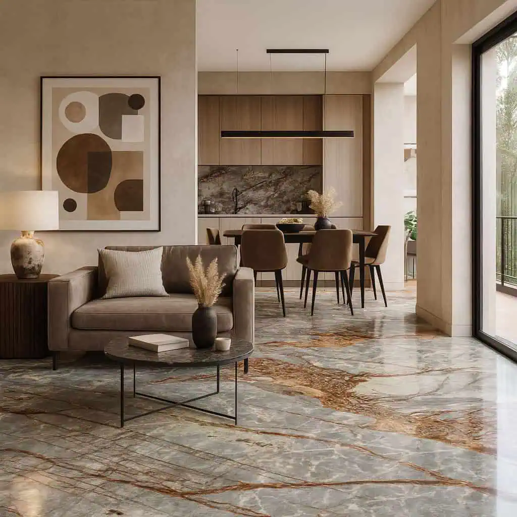 Deep River Marble flooring application