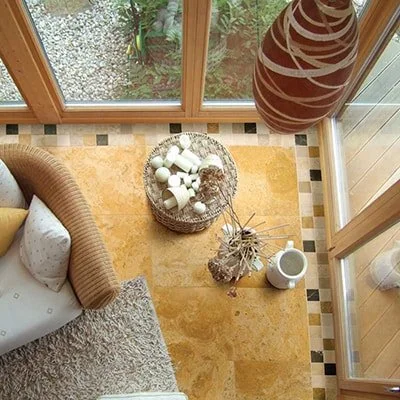 Golden Travertine application