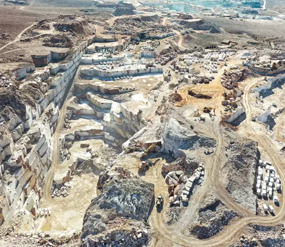 Quarry view related to Afyon White Marble: Complete Buying Guide